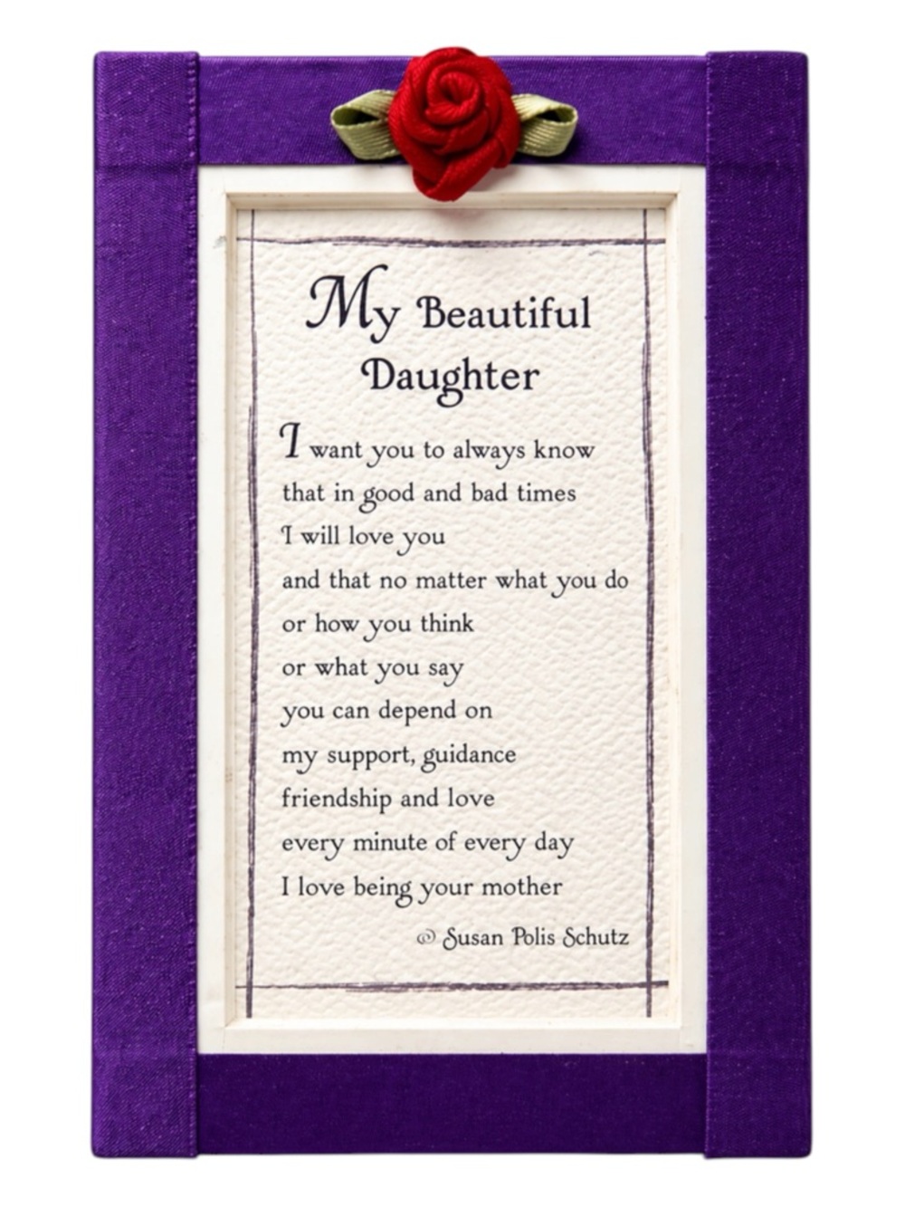MY BEAUTIFUL DAUGHTER Poem Frame Magnet Purple Gift from Mom Blue Mountain Arts